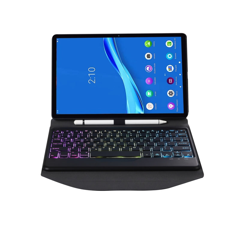 BM10S Backlight Edition Diamond Texture Detachable Bluetooth Keyboard Leather Tablet Case with Pen Slot & Triangular Back Support For Lenovo Smart Tab M10 HPD Plus TB-X606F 10.3 inch