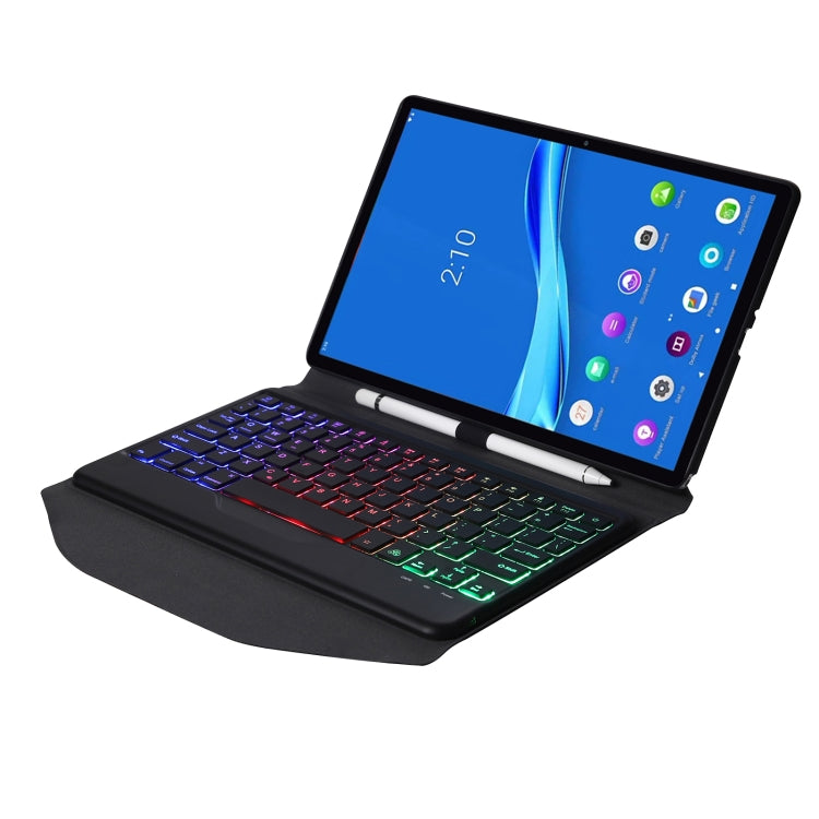 BM10S Backlight Edition Diamond Texture Detachable Bluetooth Keyboard Leather Tablet Case with Pen Slot & Triangular Back Support For Lenovo Smart Tab M10 HPD Plus TB-X606F 10.3 inch