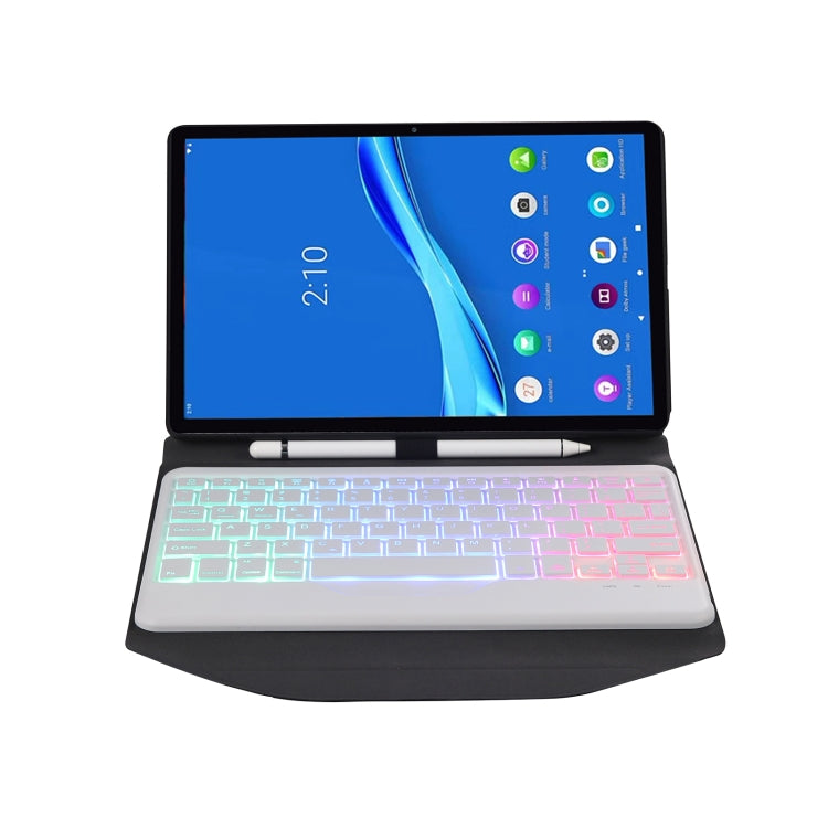 BM10S Backlight Edition Diamond Texture Detachable Bluetooth Keyboard Leather Tablet Case with Pen Slot & Triangular Back Support For Lenovo Smart Tab M10 HPD Plus TB-X606F 10.3 inch