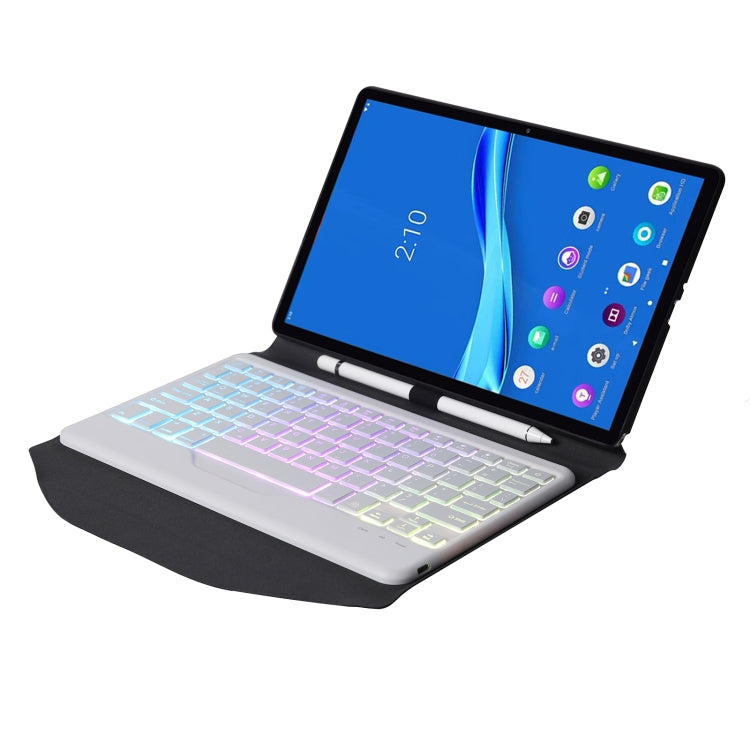 BM10S Backlight Edition Diamond Texture Detachable Bluetooth Keyboard Leather Tablet Case with Pen Slot & Triangular Back Support For Lenovo Smart Tab M10 HPD Plus TB-X606F 10.3 inch