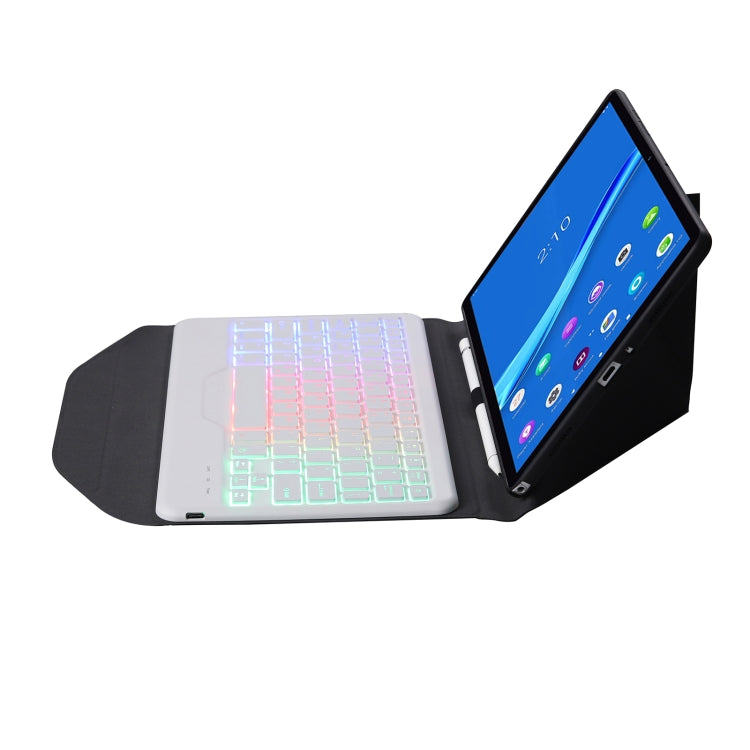 BM10S Backlight Edition Diamond Texture Detachable Bluetooth Keyboard Leather Tablet Case with Pen Slot & Triangular Back Support For Lenovo Smart Tab M10 HPD Plus TB-X606F 10.3 inch