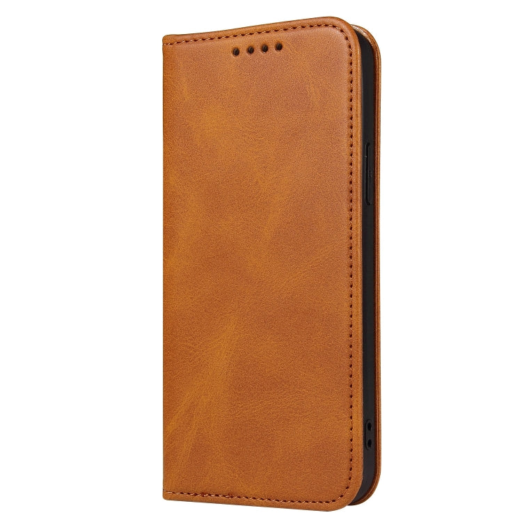 For iPhone 13 mini Calf Texture Magnetic Horizontal Flip Leather Case with Holder & Card Slots & Wallet