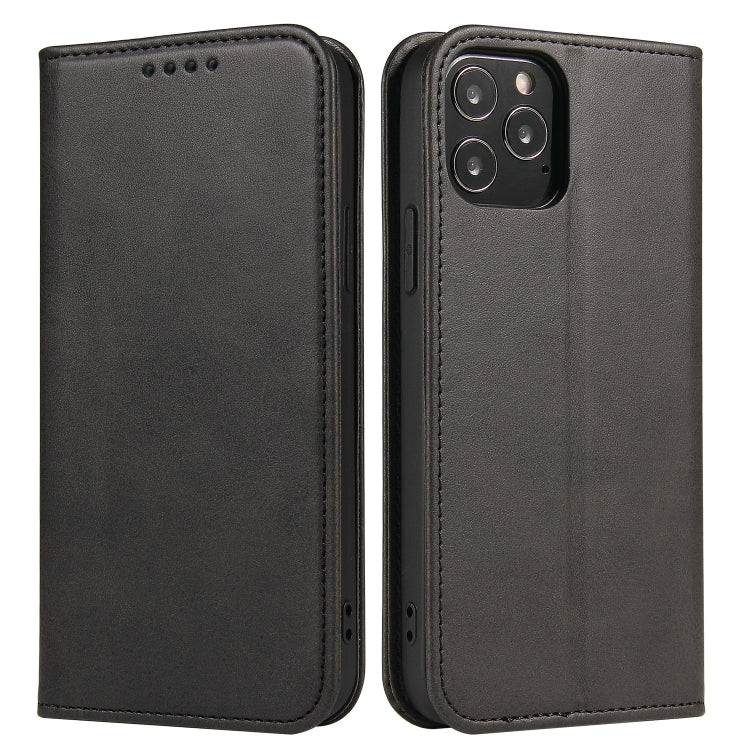 For iPhone 13 Pro Calf Texture Magnetic Horizontal Flip Leather Case with Holder & Card Slots & Wallet