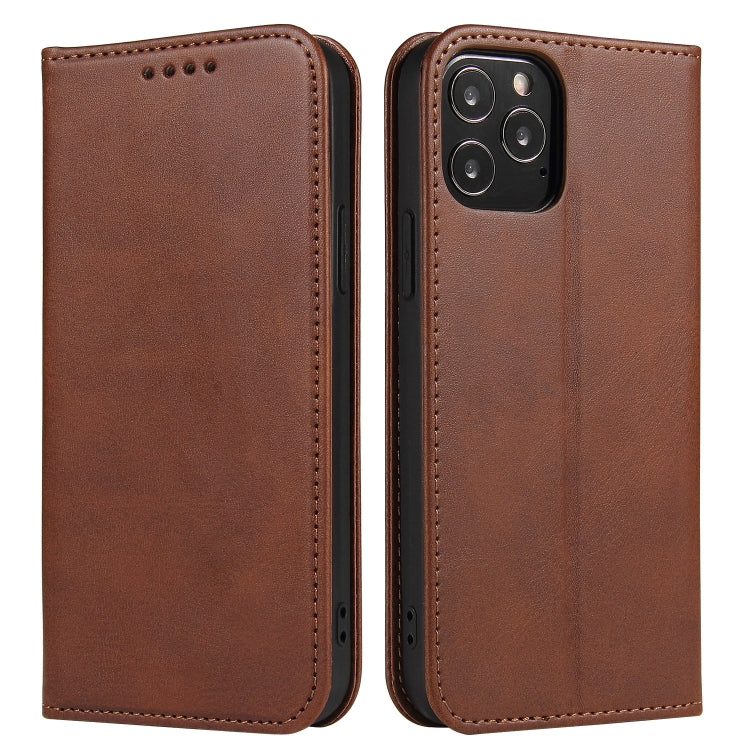 For iPhone 13 Pro Calf Texture Magnetic Horizontal Flip Leather Case with Holder & Card Slots & Wallet
