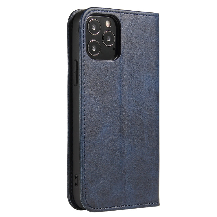 For iPhone 13 Pro Calf Texture Magnetic Horizontal Flip Leather Case with Holder & Card Slots & Wallet