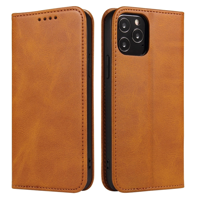 For iPhone 13 Pro Calf Texture Magnetic Horizontal Flip Leather Case with Holder & Card Slots & Wallet