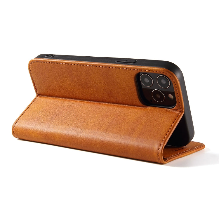 For iPhone 13 Pro Calf Texture Magnetic Horizontal Flip Leather Case with Holder & Card Slots & Wallet