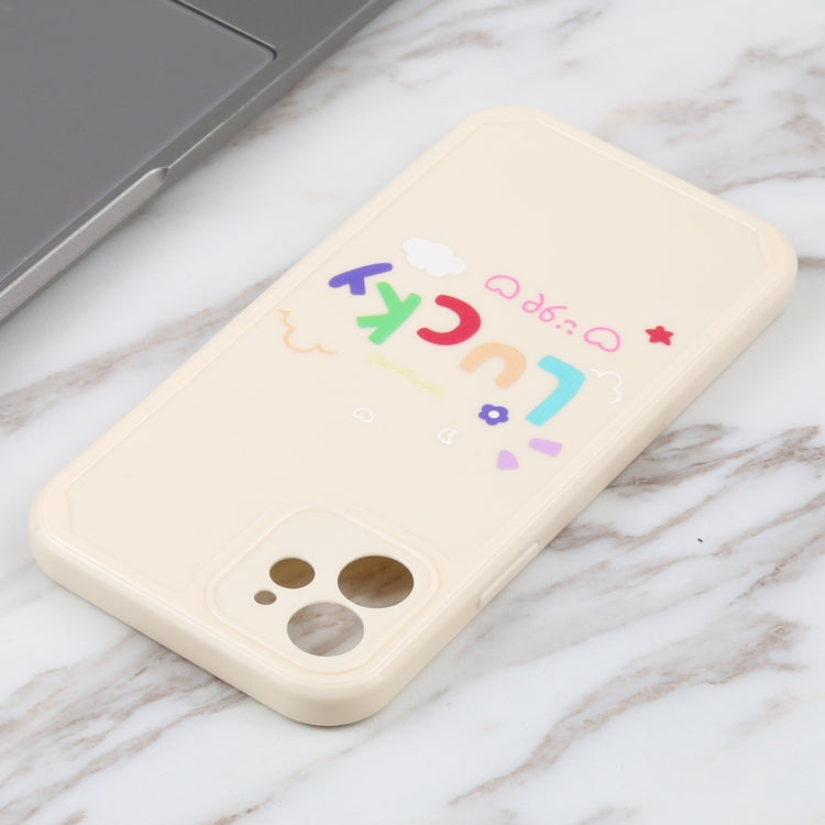For iPhone 12 Lucky Letters TPU Soft Shockproof Case