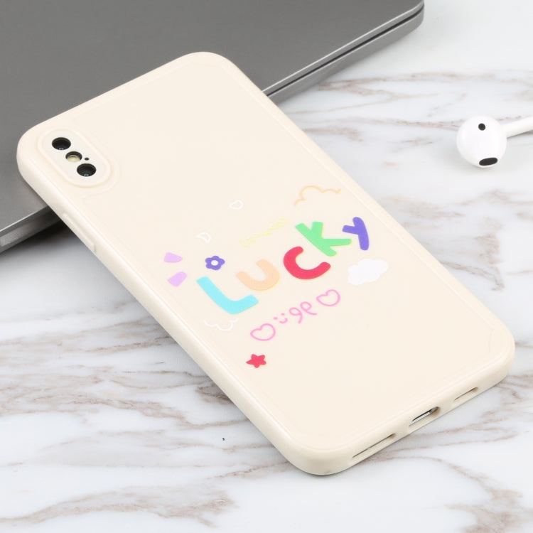 For iPhone X / XS Lucky Letters TPU Soft Shockproof Case