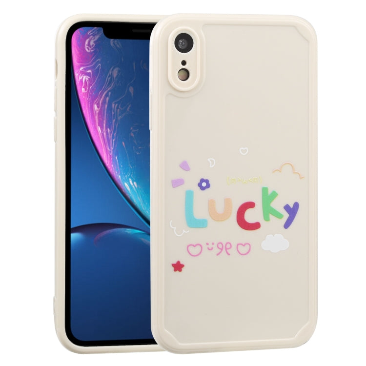 For iPhone XR Lucky Letters TPU Soft Shockproof Case