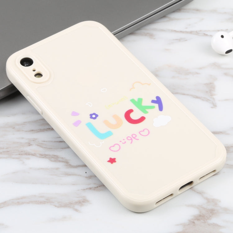 For iPhone XR Lucky Letters TPU Soft Shockproof Case