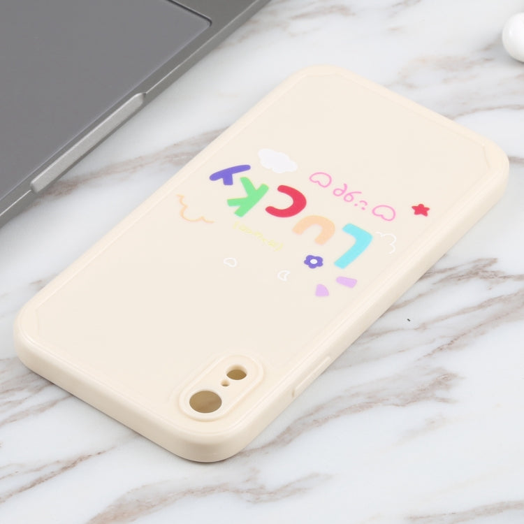 For iPhone XR Lucky Letters TPU Soft Shockproof Case