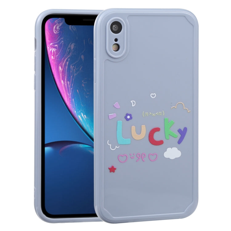 For iPhone XR Lucky Letters TPU Soft Shockproof Case