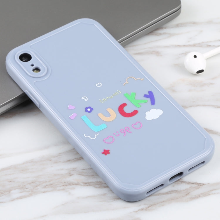 For iPhone XR Lucky Letters TPU Soft Shockproof Case