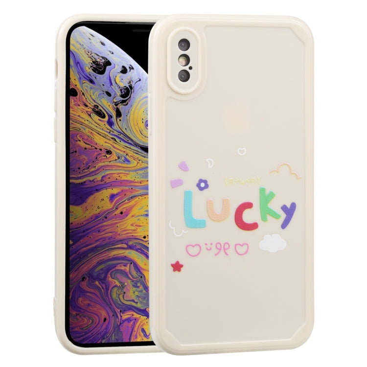 For iPhone XS Max Lucky Letters TPU Soft Shockproof Case
