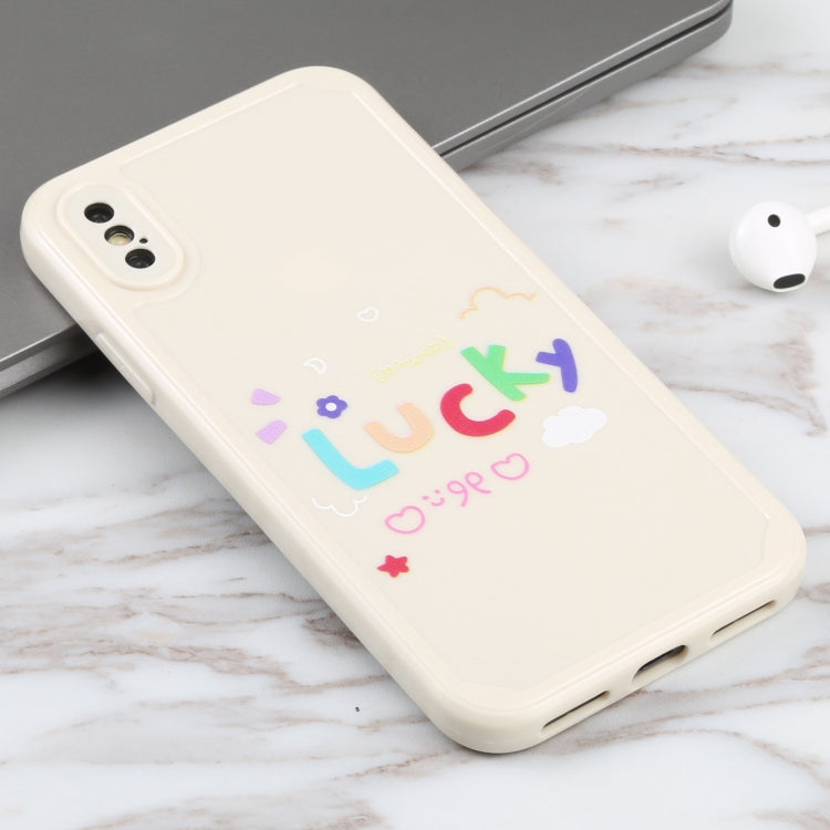For iPhone XS Max Lucky Letters TPU Soft Shockproof Case