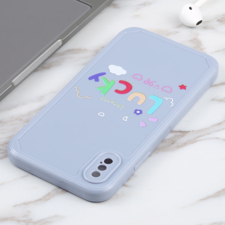 For iPhone XS Max Lucky Letters TPU Soft Shockproof Case