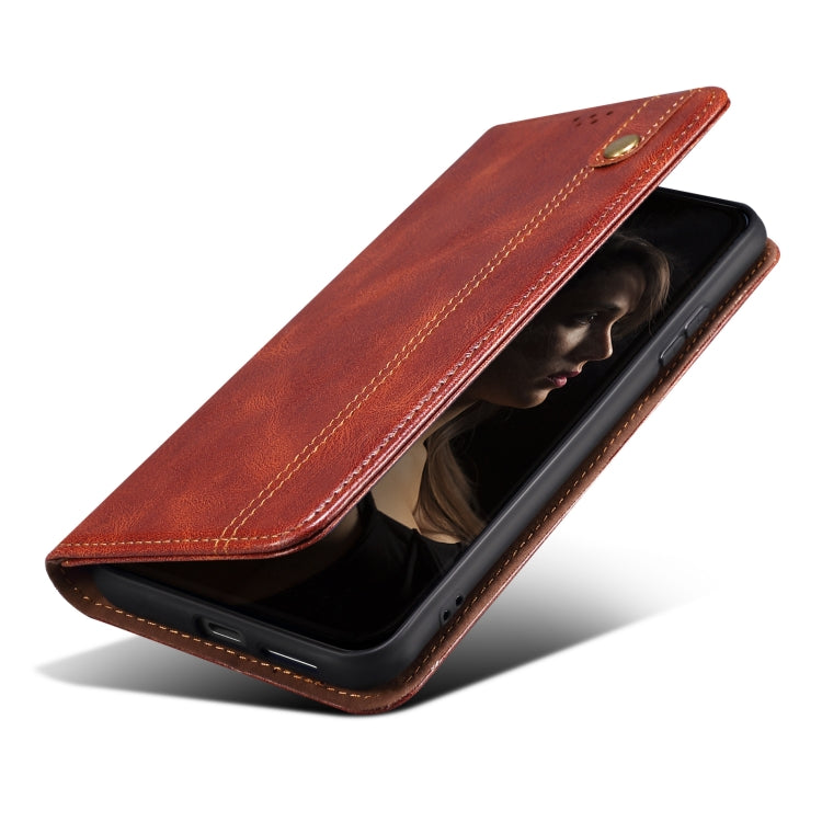 For OPPO Realme C21Y Simple Wax Crazy Horse Texture Horizontal Flip Leather Case with Card Slots & Holder