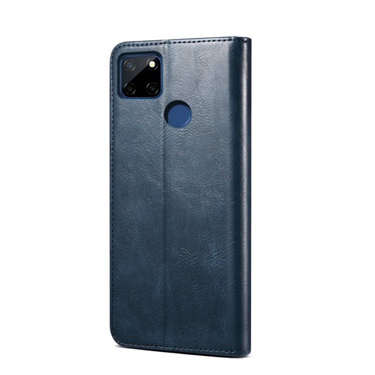 For OPPO Realme C21Y Simple Wax Crazy Horse Texture Horizontal Flip Leather Case with Card Slots & Holder