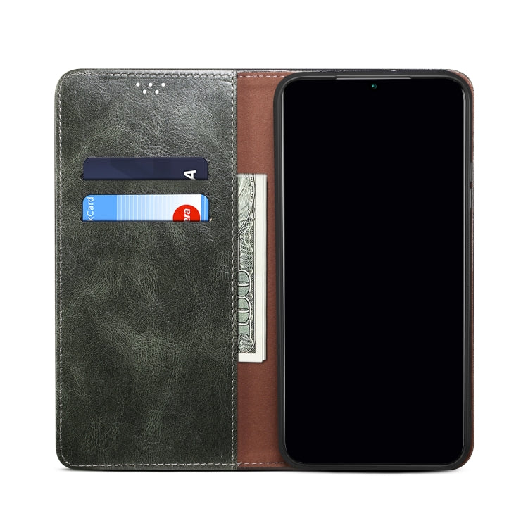 For OPPO Realme C21Y Simple Wax Crazy Horse Texture Horizontal Flip Leather Case with Card Slots & Holder