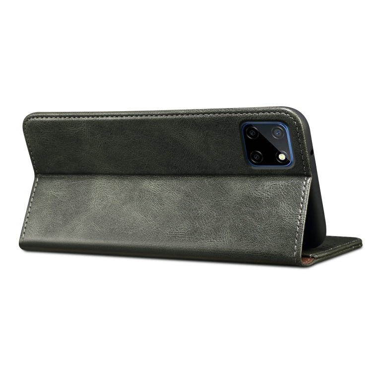 For OPPO Realme C21Y Simple Wax Crazy Horse Texture Horizontal Flip Leather Case with Card Slots & Holder