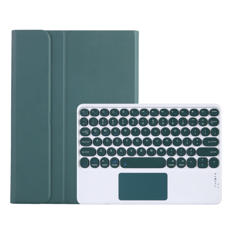 Y0N5-A TPU Tablet Case Lambskin Texture Round Keycap Bluetooth Keyboard Leather Tablet Case with Holder & Touchpad For Xiaomi Pad 5 / 5 Pro