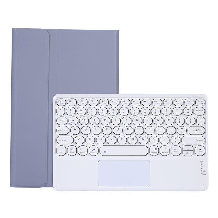 Y0N5-A TPU Tablet Case Lambskin Texture Round Keycap Bluetooth Keyboard Leather Tablet Case with Holder & Touchpad For Xiaomi Pad 5 / 5 Pro