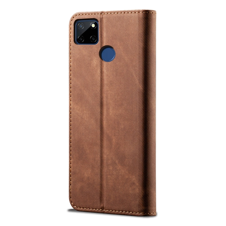 For OPPO Realme C21Y Denim Texture Casual Style Horizontal Flip Leather Case with Holder & Card Slots & Wallet