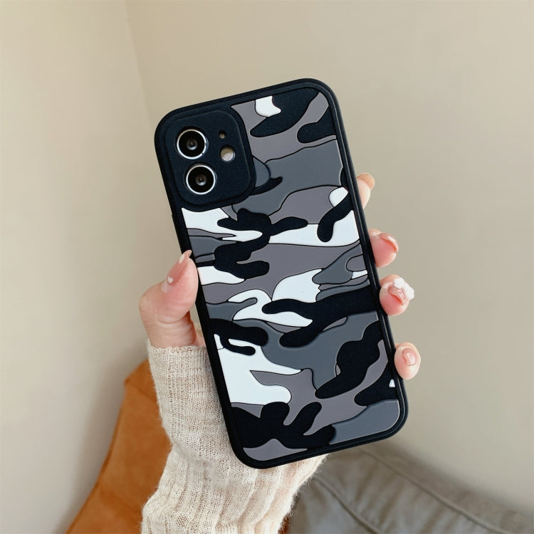 For iPhone 12 Pro Camouflage Clouds Embossed Skin Feel Silicone Shockproof Case