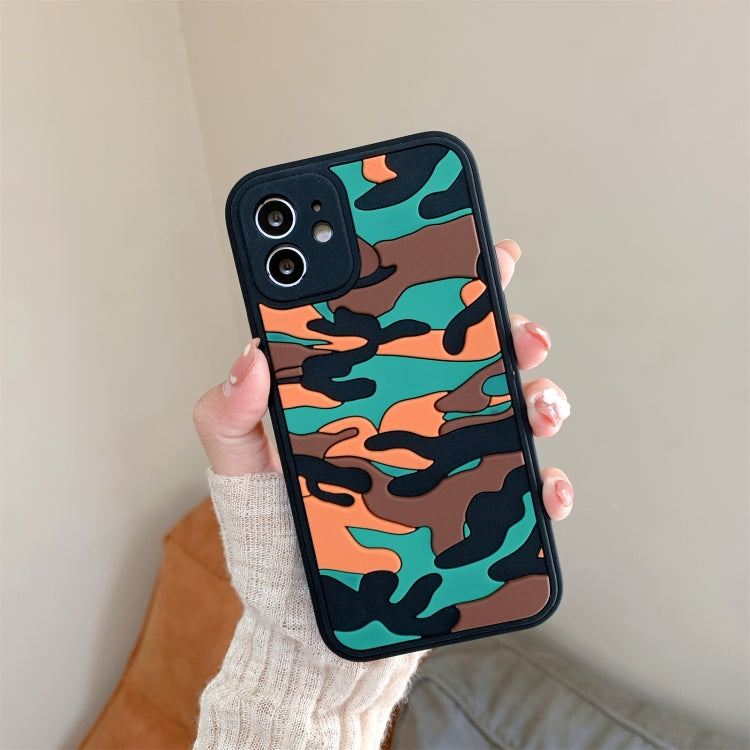 For iPhone 12 Pro Camouflage Clouds Embossed Skin Feel Silicone Shockproof Case