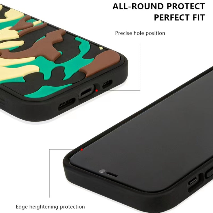 For iPhone 12 Pro Camouflage Clouds Embossed Skin Feel Silicone Shockproof Case