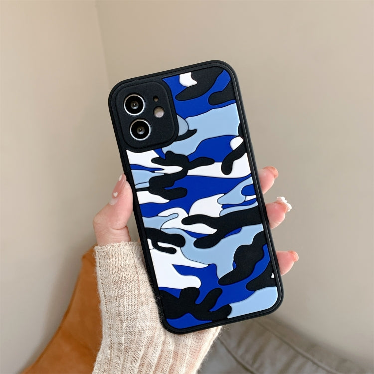 For iPhone 12 Pro Max Camouflage Clouds Embossed Skin Feel Silicone Shockproof Case