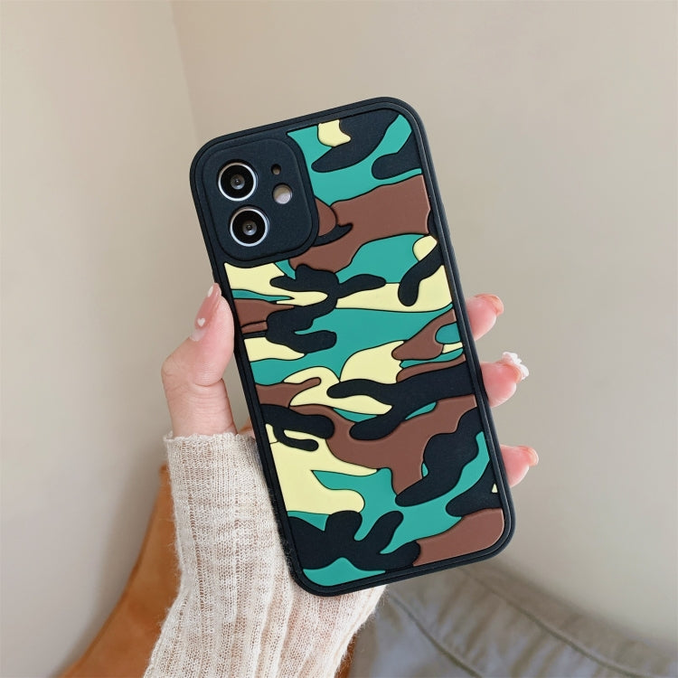 For iPhone 11 Pro Camouflage Clouds Embossed Skin Feel Silicone Shockproof Case