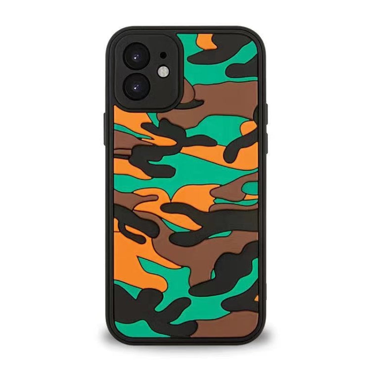 For iPhone 11 Pro Max Camouflage Clouds Embossed Skin Feel Silicone Shockproof Case