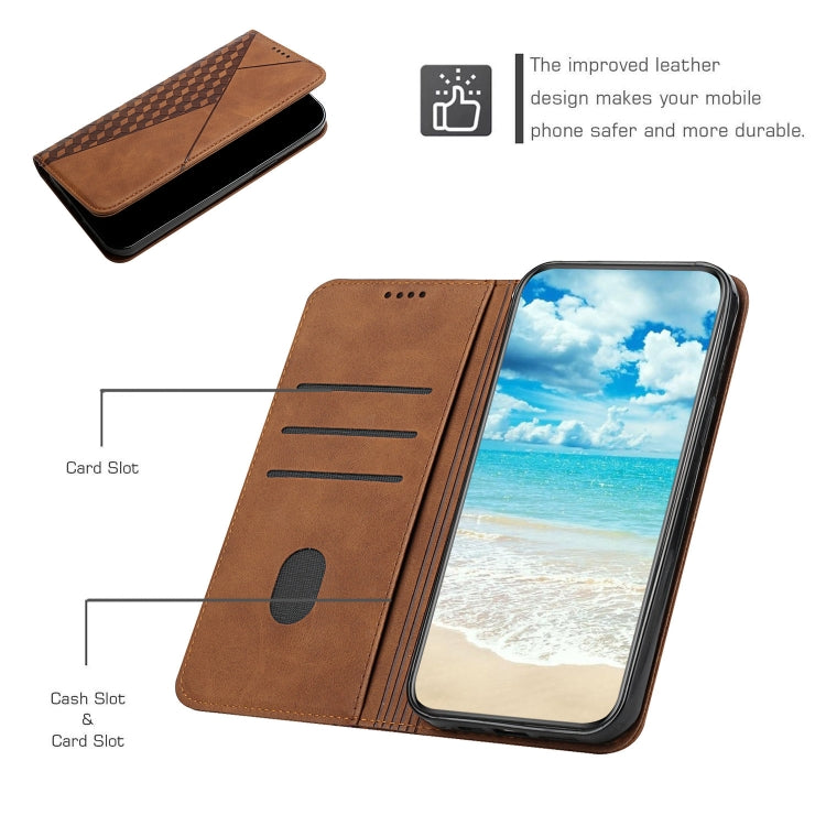 For iPhone 11 Diamond Pattern Splicing Skin Feel Magnetic Horizontal Flip Leather Case with Card Slots & Holder & Wallet