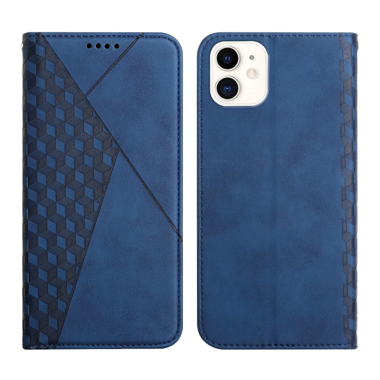 For iPhone 11 Diamond Pattern Splicing Skin Feel Magnetic Horizontal Flip Leather Case with Card Slots & Holder & Wallet