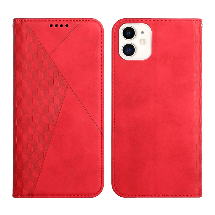 For iPhone 11 Diamond Pattern Splicing Skin Feel Magnetic Horizontal Flip Leather Case with Card Slots & Holder & Wallet