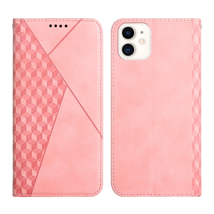 For iPhone 11 Diamond Pattern Splicing Skin Feel Magnetic Horizontal Flip Leather Case with Card Slots & Holder & Wallet