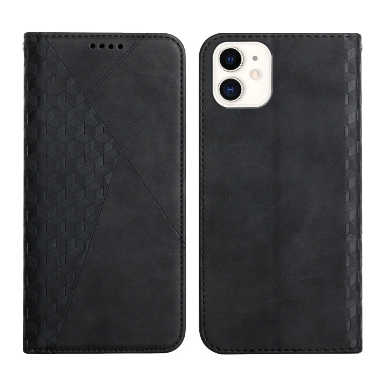 For iPhone 11 Diamond Pattern Splicing Skin Feel Magnetic Horizontal Flip Leather Case with Card Slots & Holder & Wallet