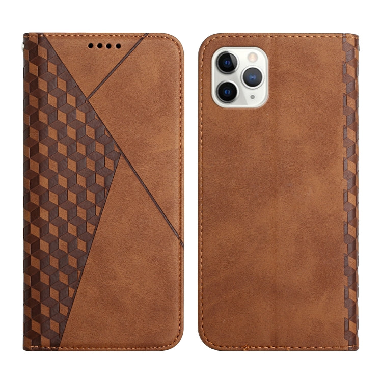 For iPhone 11 Pro Max Diamond Pattern Splicing Skin Feel Magnetic Horizontal Flip Leather Case with Card Slots & Holder & Wallet