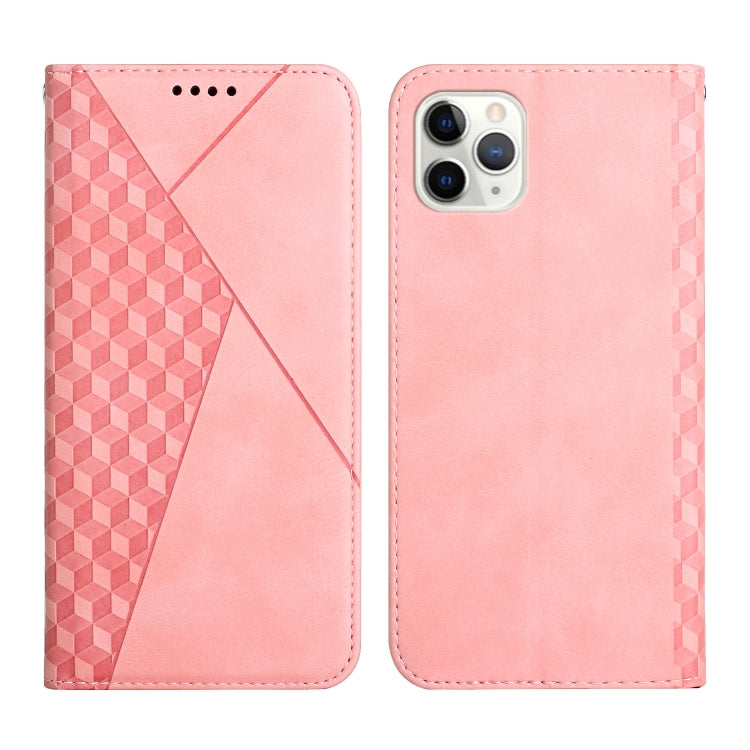 For iPhone 11 Pro Max Diamond Pattern Splicing Skin Feel Magnetic Horizontal Flip Leather Case with Card Slots & Holder & Wallet