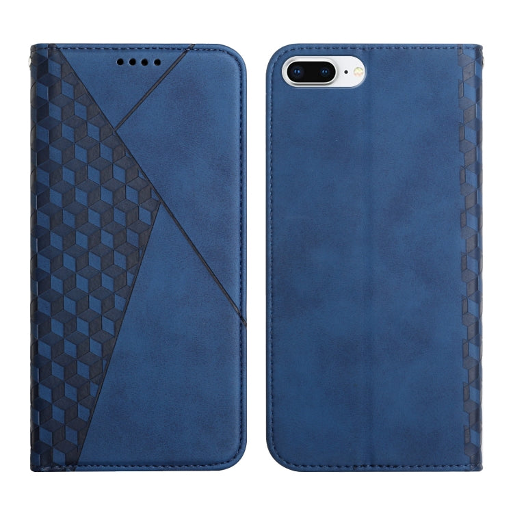For iPhone 12 Pro Max Diamond Pattern Splicing Skin Feel Magnetic Horizontal Flip Leather Case with Card Slots & Holder & Wallet For iPhone 7 Plus / 8 Plus