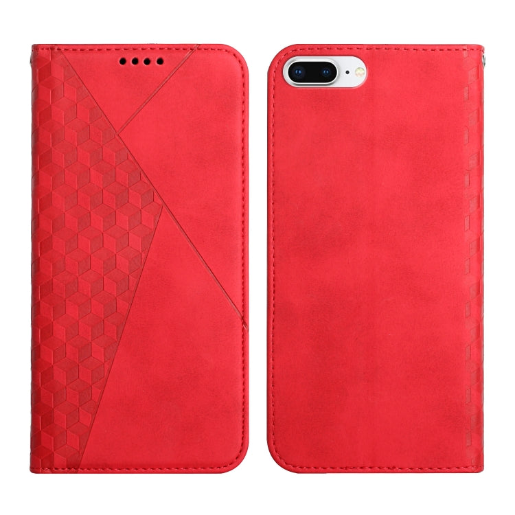 For iPhone 12 Pro Max Diamond Pattern Splicing Skin Feel Magnetic Horizontal Flip Leather Case with Card Slots & Holder & Wallet For iPhone 7 Plus / 8 Plus