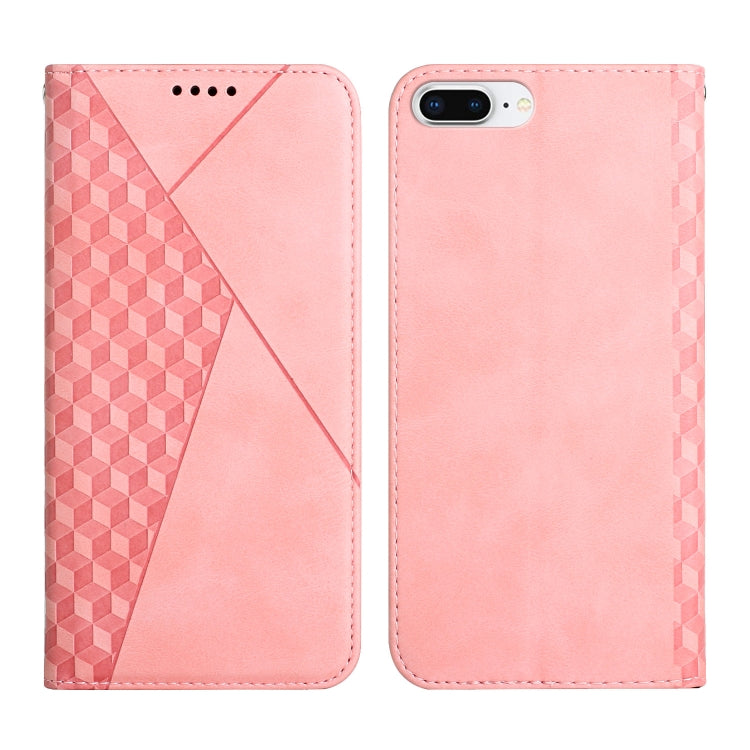 For iPhone 12 Pro Max Diamond Pattern Splicing Skin Feel Magnetic Horizontal Flip Leather Case with Card Slots & Holder & Wallet For iPhone 7 Plus / 8 Plus
