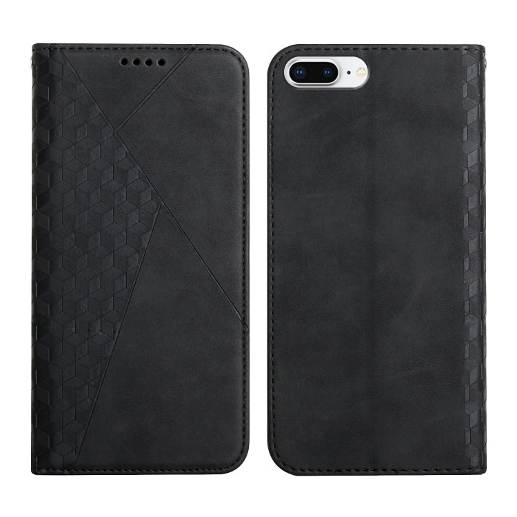For iPhone 12 Pro Max Diamond Pattern Splicing Skin Feel Magnetic Horizontal Flip Leather Case with Card Slots & Holder & Wallet For iPhone 7 Plus / 8 Plus