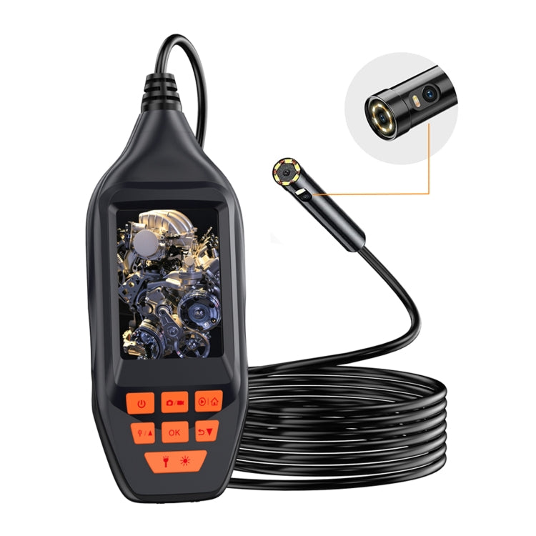 M30 1080P 5.5mm Dual Lens HD Industrial Digital Endoscope with 3.0 inch TFT Screen, Cable Length: 5m Hard Cable(Black)