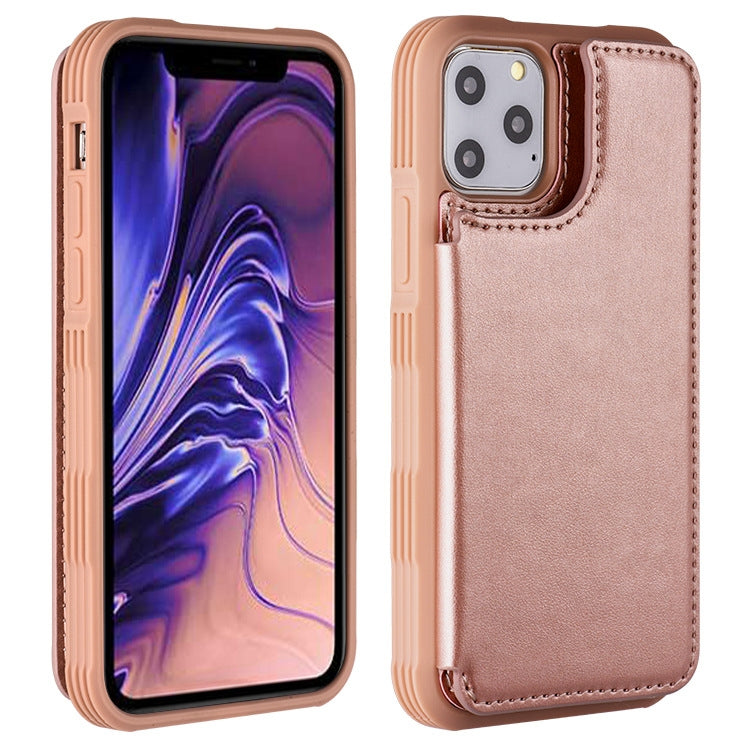 For iPhone 13 mini PU + TPU Shockproof Protective Case with Card Slot & Wallet