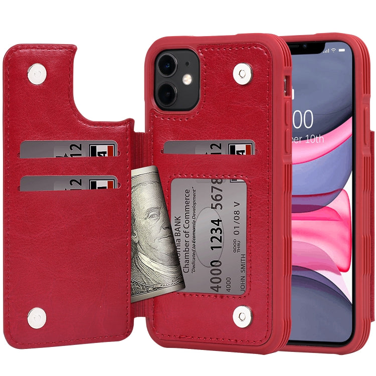 For iPhone 13 mini PU + TPU Shockproof Protective Case with Card Slot & Wallet