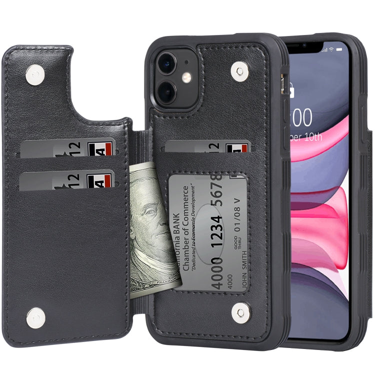 For iPhone 12 Pro Max PU + TPU Shockproof Protective Case with Card Slot & Wallet