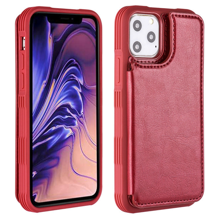 For iPhone 12 mini PU + TPU Shockproof Protective Case with Card Slot & Wallet
